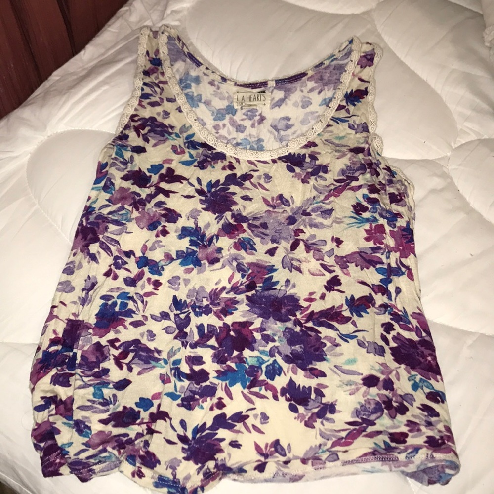Open Back Floral Flowy Tank Top